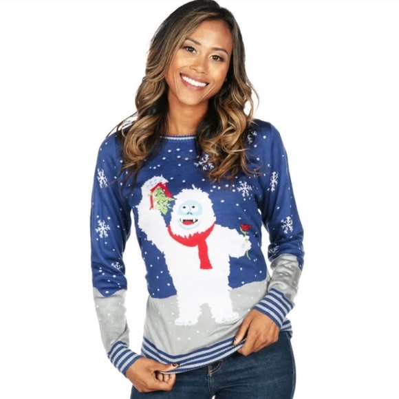 Tipsy Elves Sweaters - Tipsy Elves x Rudolph Bumble Bae Christmas Sweater Size Medium Women’s Blue NWT